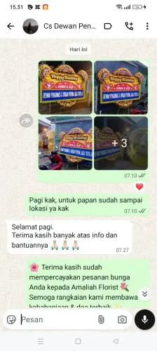 Testimonial Papan Bunga Pernikahan tanagara